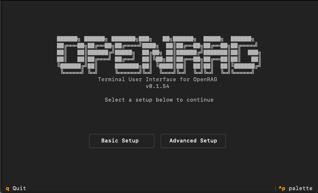 OpenRAG TUI Interface